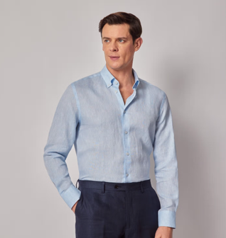 Pure Linen Slim Shirt – Button Down Collar