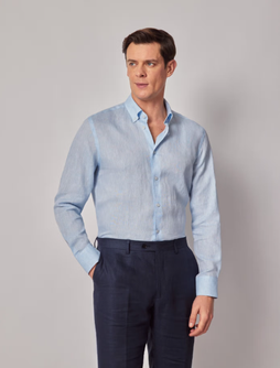 Pure Linen Slim Shirt – Button Down Collar