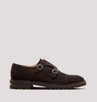 Italian Suede Chunky Monk Strap Shoe