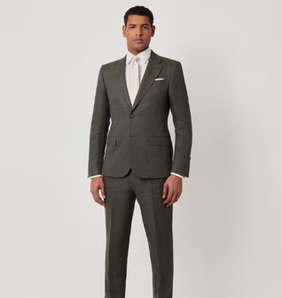 Semi Plain Italian Linen Tailored Fit Suit - 1913 Collection