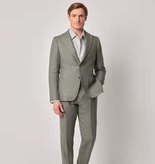 Herringbone Linen Italian Slim Suit - 1913 Collection