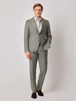 Herringbone Linen Italian Slim Suit - 1913 Collection