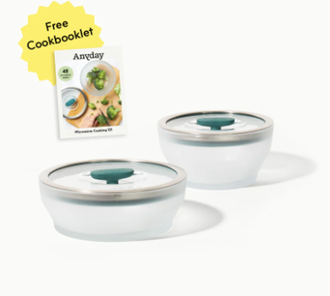 4-Piece Glass Round Dish Set + Cookbooklet Bundle