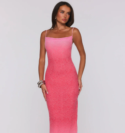 Honeyed Nights Ombre Maxi Dress Pink