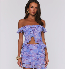 Into The Floral Mini Skirt Lilac
