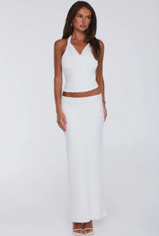 Pretty Cloud Maxi Skirt White