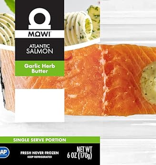 MOWI Atlantic Salmon Garlic Herb Butter 6oz (Single Portion)