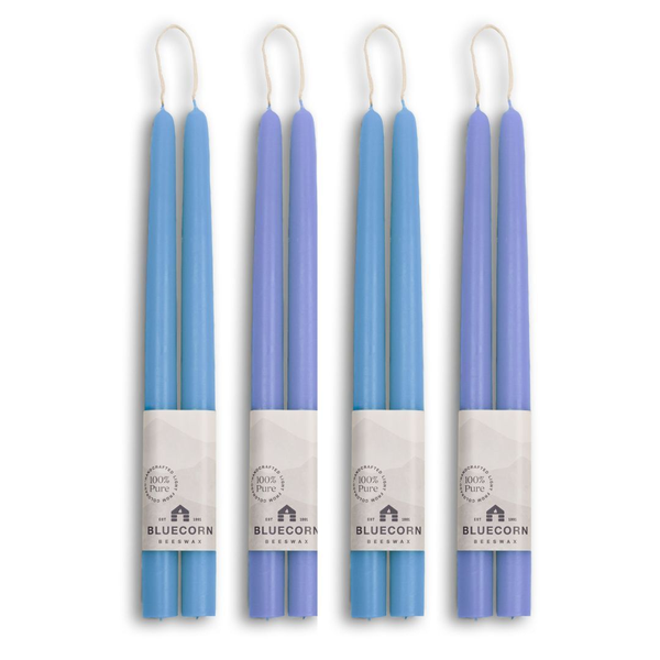 Bluecorn Candles Unveils New Colors for Summer: Sky Blue and Lilac Pure Beeswax Taper Candles