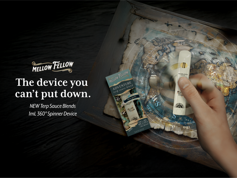 Mellow Fellow Launches New Terp Sauce Destination Blend Vapes with Built-In Spinner Feature for a Truly Interactive Experience