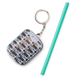 Standard Reusable Silicone Straw & Travel Case Key Chain