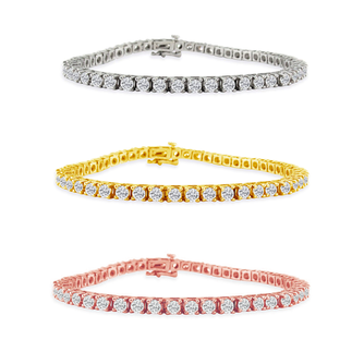 5 Carat Lab Grown Diamond Tennis Bracelet In 14 Karat White, Yellow and Rose Gold