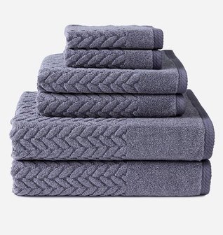 Texere 100% Organic Cotton Cable Knit Jacquard Towel Set