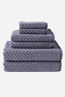 Texere 100% Organic Cotton Cable Knit Jacquard Towel Set