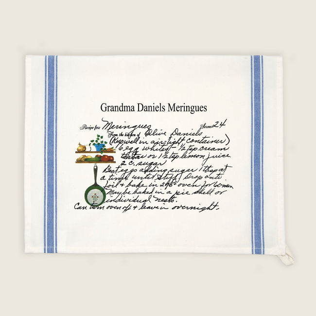 The Printed Gift Blue Striped Family Recipe Kitchen Towel.png