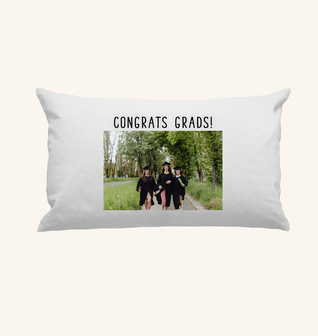 Custom Photo White Lumbar Pillow