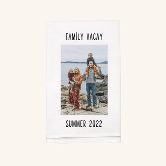 Custom Photo White Kitchen Tea Towel