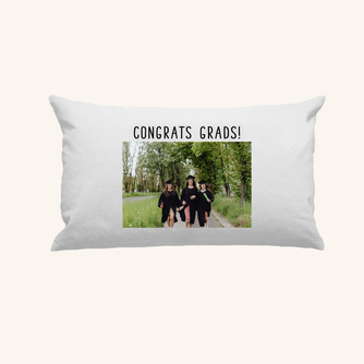 Custom Photo White Lumbar Pillow