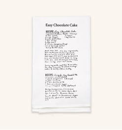 White Cotton Custom Family Recipe Tea Towel