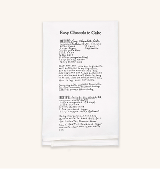 White Cotton Custom Family Recipe Tea Towel