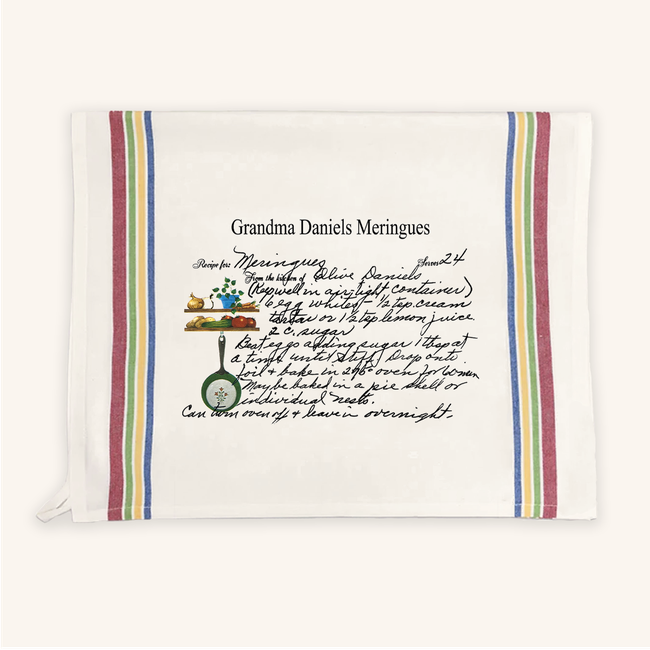 The Printed Gift Family Recipe Multi Striped Kitchen Towel.png