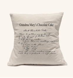 Natural Canvas Custom Family Recipe Decorative Pillow