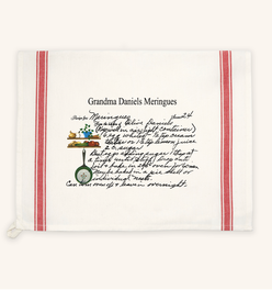 Red Striped Custom Family Recipe Kitchen Towel