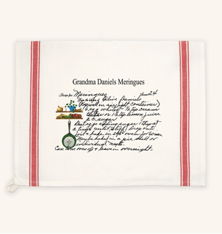 Red Striped Custom Family Recipe Kitchen Towel