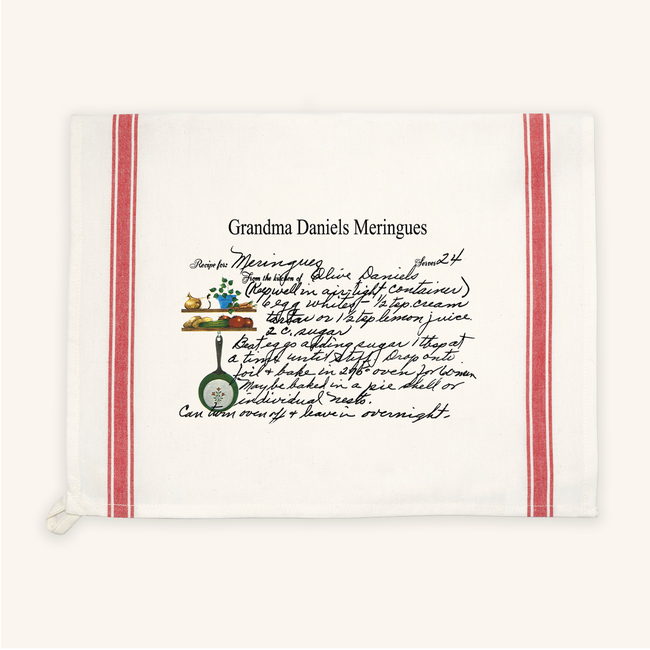 The Printed Gift Family Recipe Red Striped Kitchen Towel.png