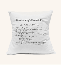 White Canvas Custom Family Recipe Decorative Pillow