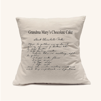 Natural Canvas Custom Family Recipe Decorative Pillow