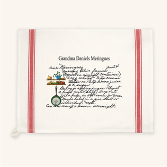 Red Striped Custom Family Recipe Kitchen Towel