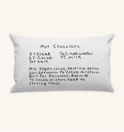 White Canvas Custom Family Recipe Lumbar Pillow