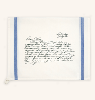 Blue Striped Custom Handwritten Letters Towel