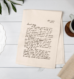 Natural Cotton Custom Handwritten Letters Towel
