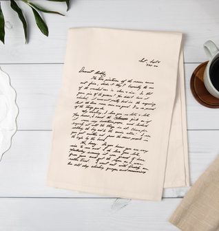 Natural Cotton Custom Handwritten Letters Towel