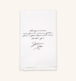 White Cotton Custom Handwritten Letters Towel