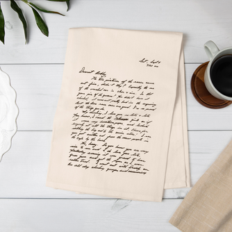 Natural Cotton Custom Handwritten Letters Towel