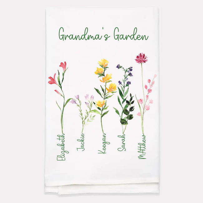 The Printed Gift White Tea Towel Garden Collection 6.png