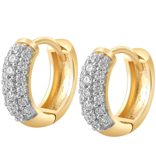0.25 CTW 10kt Yellow Gold Natural Diamond Huggie Earrings