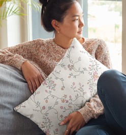 Wild Clematis Sateen Lumbar Pillow Cover