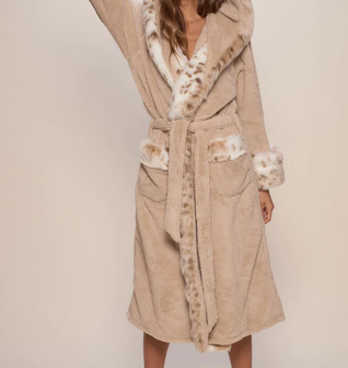 SNOW LEOPARD CLASSIC FAUX FUR ROBE