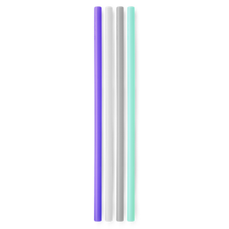 Extra Long Reusable Silicone Straws, 4pk