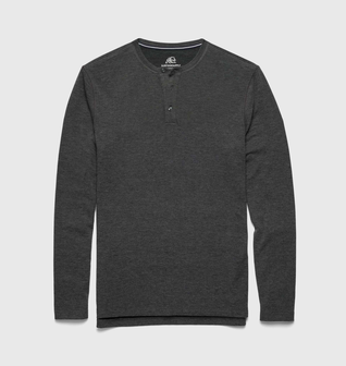 Sean Ultra Soft Classic Henley - Charcoal Heather