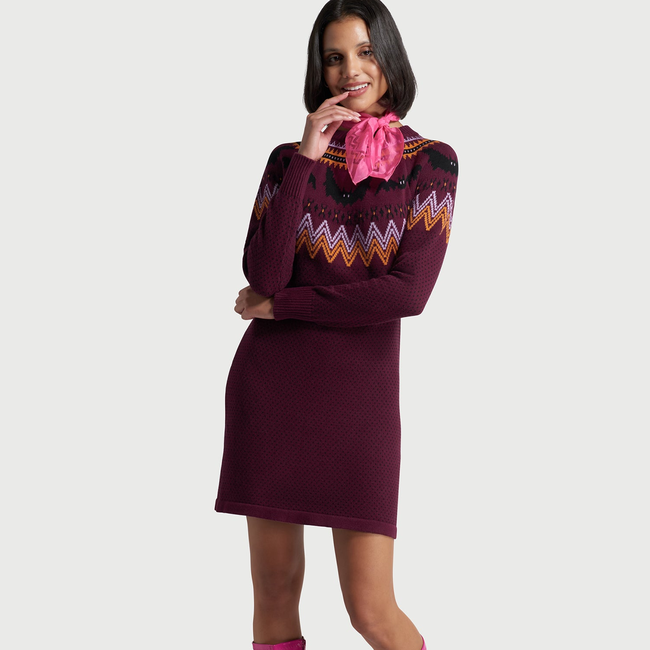 It Be Like 'Bat' Fair Isle Sweater Dress-gallery-37010597085355