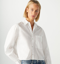 Ruth Crop Shirt <br> White