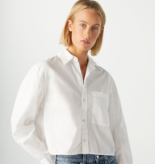 Ruth Crop Shirt <br> White