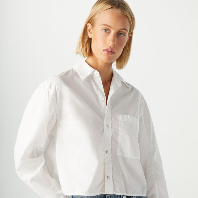 Ruth Crop Shirt <br> White-gallery-31181778583618