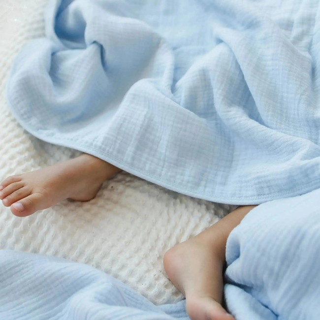 100% Muslin Cotton Blanket – Sky Blue Solid (Available in Two Sizes)-gallery-47017301115113