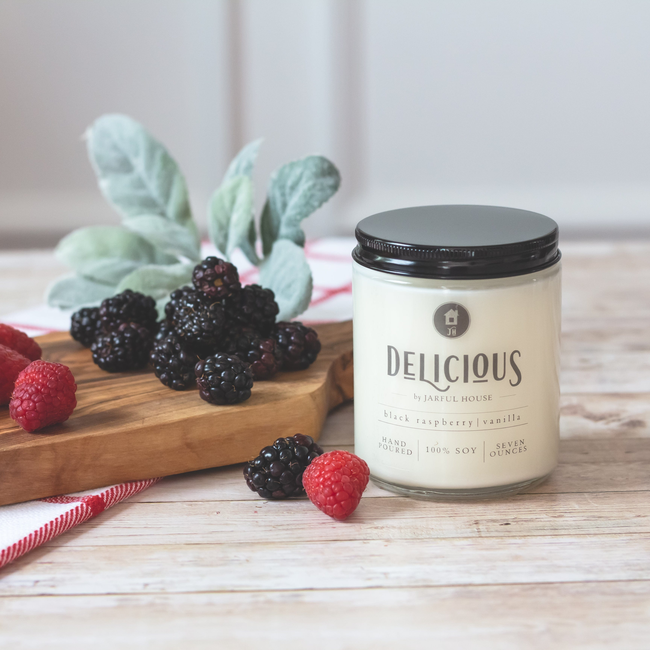 Soy Candle Black Raspberry & Vanilla DELICIOUS - 8oz-gallery-28042465509446