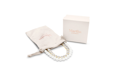Martha Stewart Pearl and Crystal Necklace In Gold, 24 Inches For Women